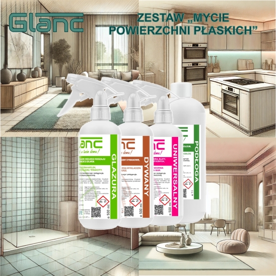 Zestaw Glanc Mycie Powierzchni Płaskich - 4 produkty